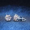 New 925 Sterling Silver Earrings six claw 2ct Moissanite for Women Top Quality Wedding Engagement Jewelry Fashion Ear Stud Party