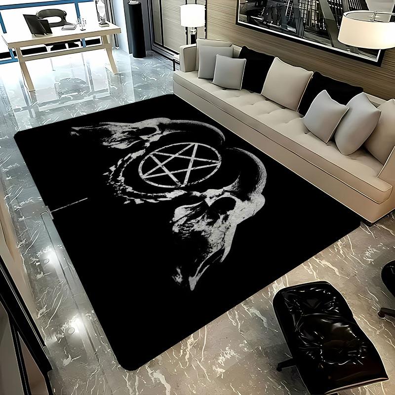 3D HD Printing Mysterious Goat Theme Rug,Carpet for Living Room Bedroom Sofa Doormat Decor,Kid Game Non-slip Floor Mat Alfombra