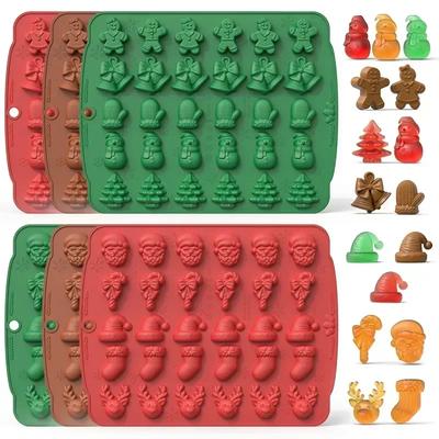 Moule à Biscuits de Noël Bonhomme en Pain d'Épices Arbre de Noël Moule à Chocolat Moule à Bonbons pour Biscuits d'Halloween Moule DIY pour Gouttes Gélifiées Outils de Gâteau
