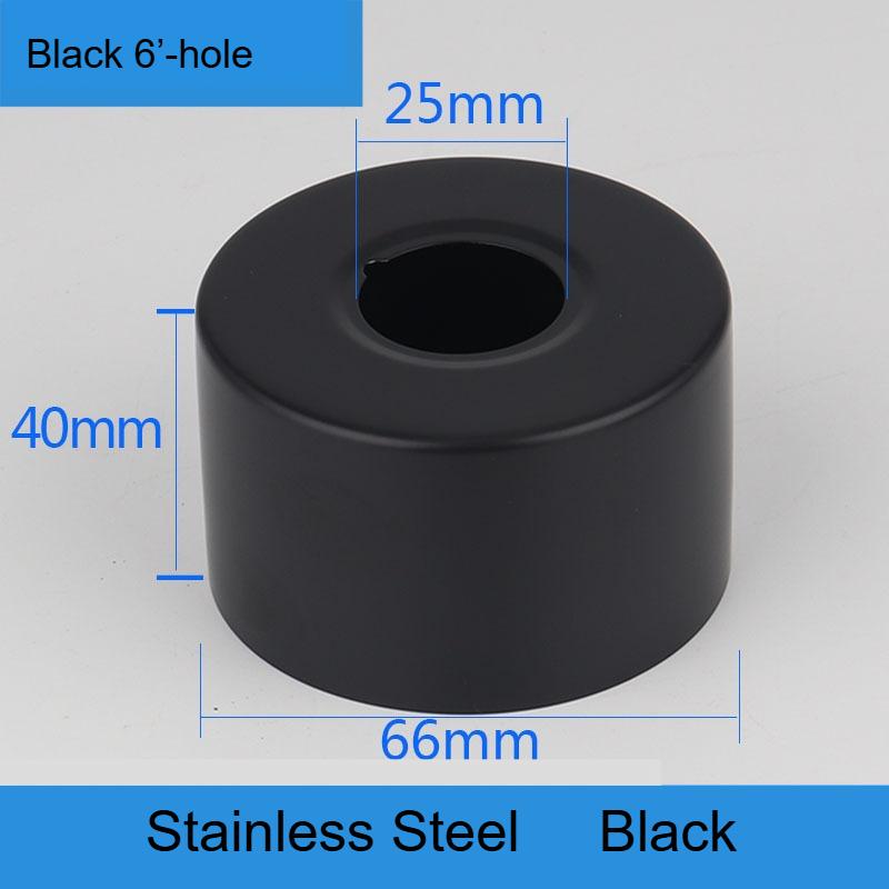 1Pc Black Shower Faucet Decorative Cover Chrome Finish Stainless Steel Water Pipe Wall Covers Kitchen Bathroom Accessories