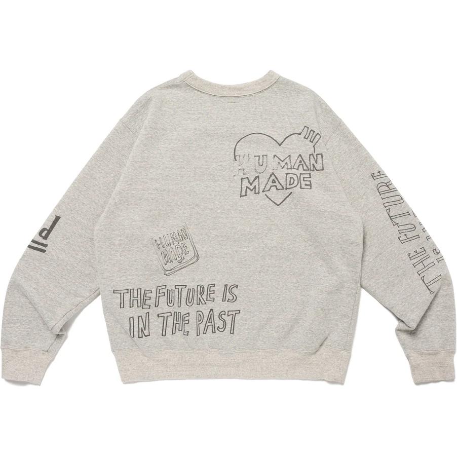 HUMAN MADE FW24 Sweatshirts Unisex Gray Crew Neck Moderate Regular HM28CS022
