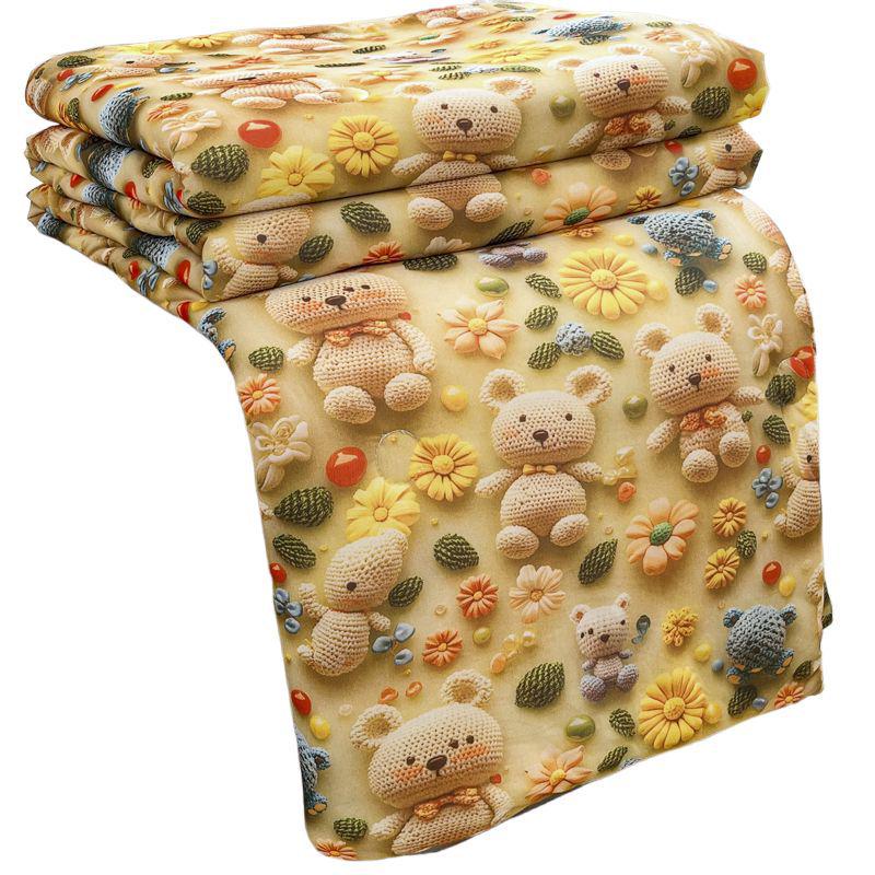 Kids' 3D Cartoon Summer Quilt - Lightweight, Washable Cotton for Dormitory/AC Use