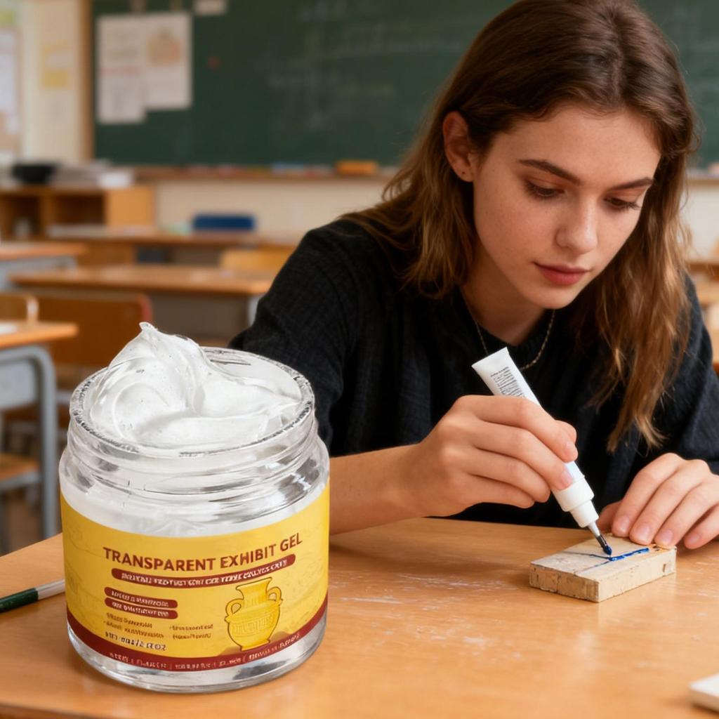 Adesivo in Gel per Musei 60g Stucco Trasparente Rimovibile per Fissare Antichità, Vetro, Arte e Collezionismo, Sicuro su Tutte le Superfici