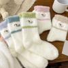 5Pairs Cartoon Mink Fleece Socks Puppy Dog Plush Floor Socks Cute Winter Fluffy Socks  Streetwear