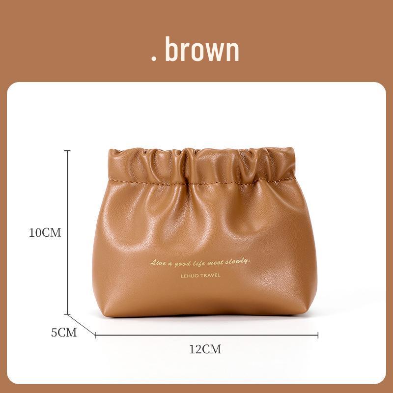 

Кожаный кошелек для монет на кнопке и косметичка с внутренними карманами