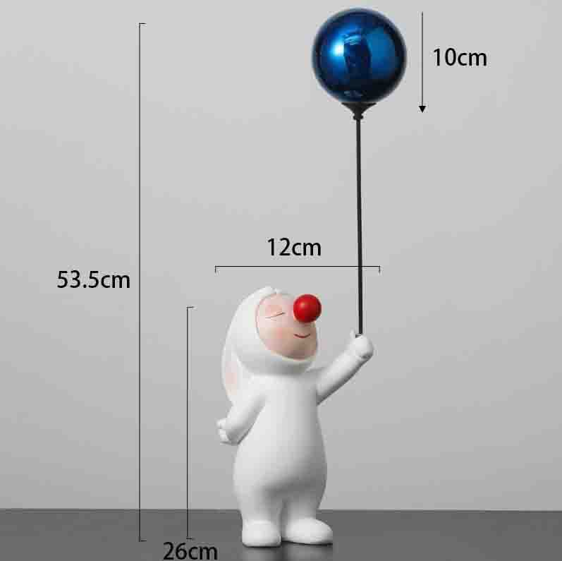Modern Cute Multi Gesture Balloon Rabbit Bear Resin Statues Ornaments Children Room Accessories Home Cafe Desktop Figurine Decor