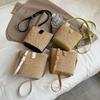 Minimal kontrastierendes Farbdesign Damen Lässige Grasgewebte Tasche für Damen Mit Nahtdetails Und Täglichem Gebrauch