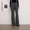 LANZHI Women's 100% Wool High-Waisted Slim Flare Trousers