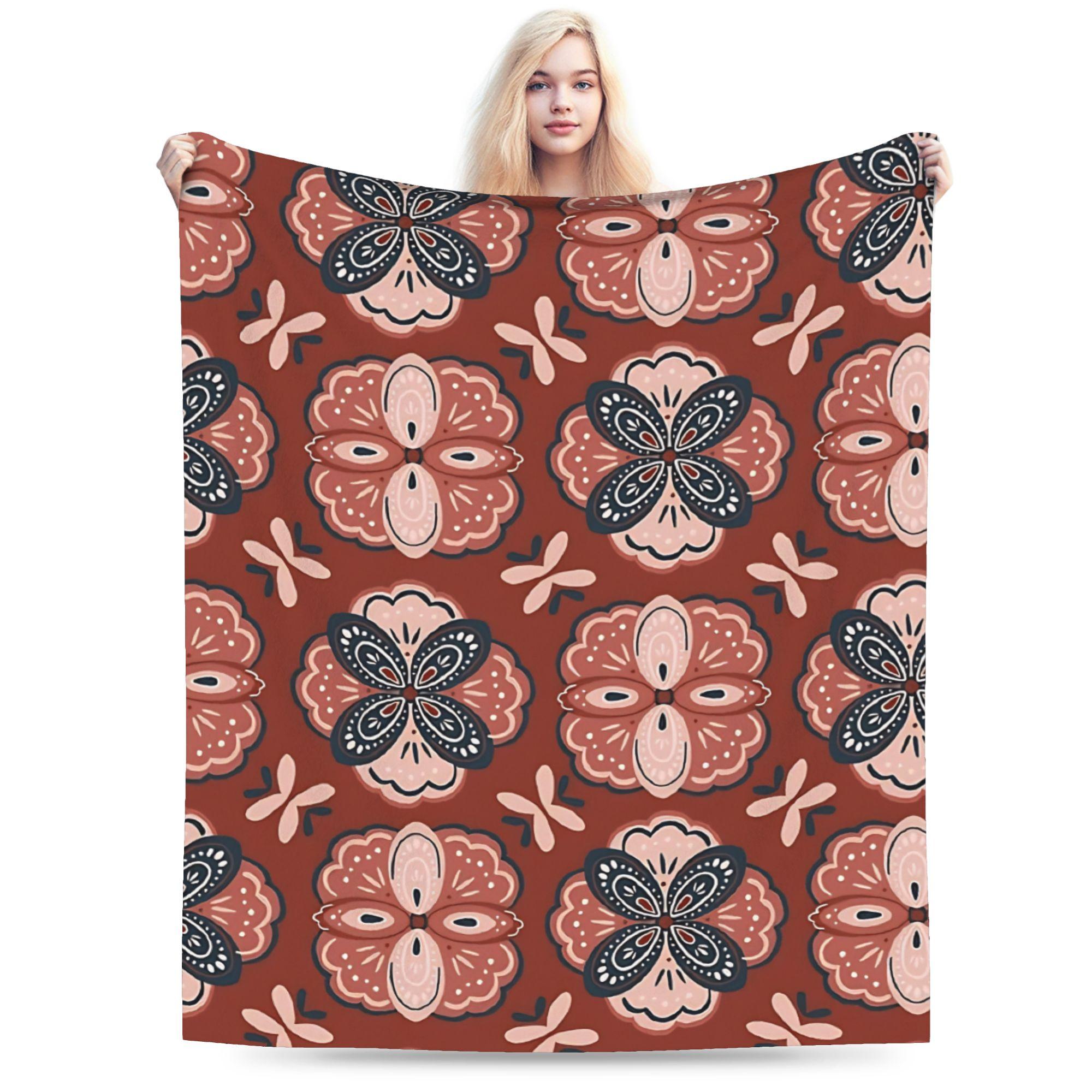 

Super Warm Blankets Girls Boys Decorative Bohemian pattern Bedding Throws Flannel Bedspread For Couch Chair Sofa Bed 75x90cm