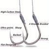 5 Packs/50 Hooks Fish Hook Tied Good Strong Horse Line Double Hook Pair Hook Fish Hook Fishing Gear Accessories Sub-line Hooks Sub-line Double Hooks