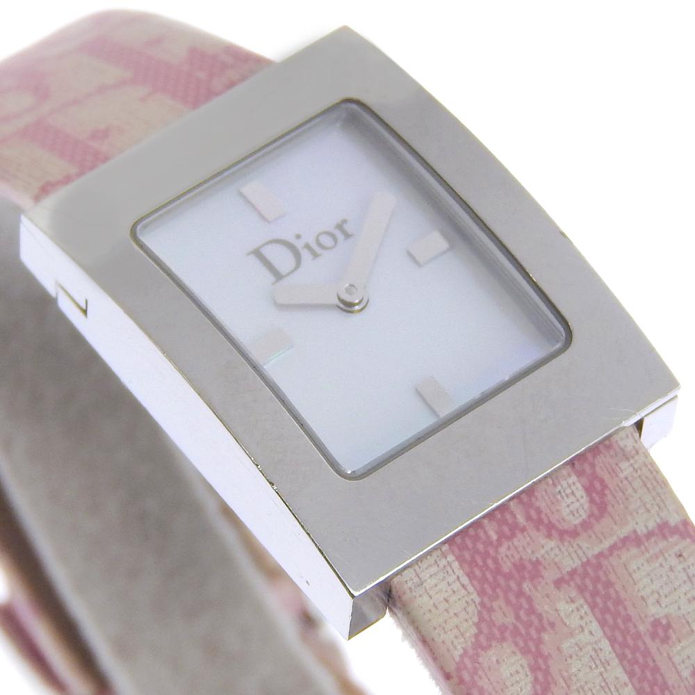 Dior Maris laikrodžiai D78-109 Baltas kriauklių ciferblatas Nerūdijančio plieno/odos Kvarcinis Analoginis ekranas Moteriškas Naudotas