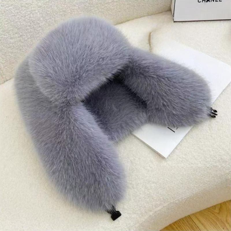 

Women s Winter Hats Men Ski Lei Feng Hat Bomber Cap Warm Plush Ear Protectors Hats сірий
