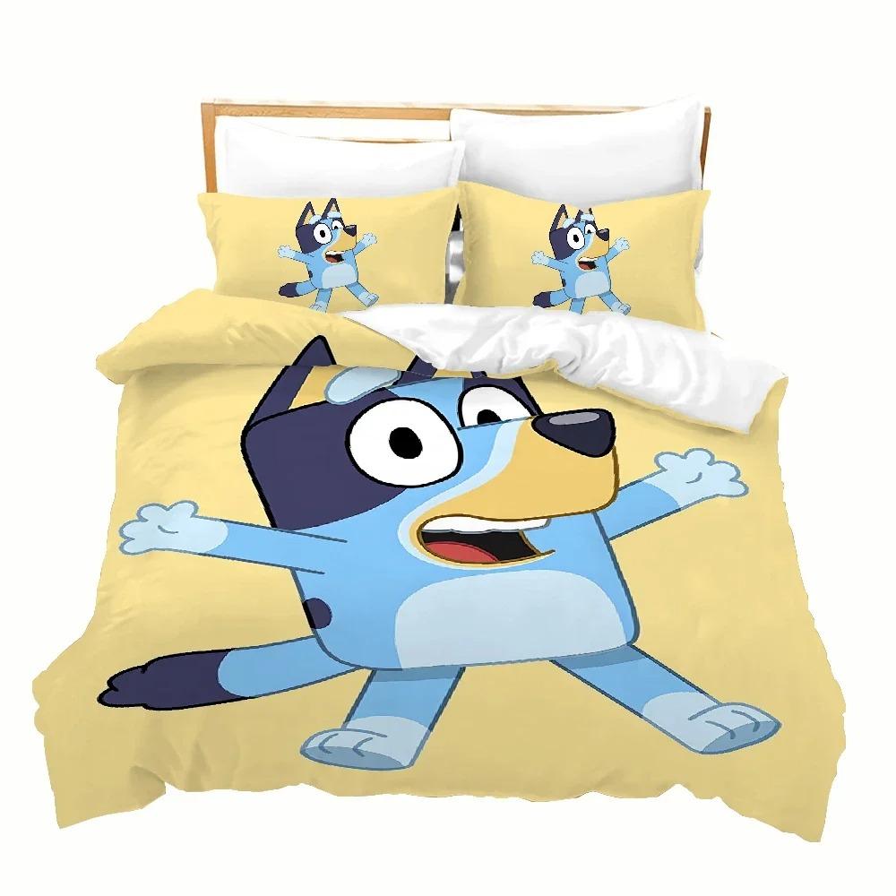 Tilpasset Tegneserie B-Blueys Bandit Chilli Dynetrekk Putetrekk Sengetøy Sett Voksen Gutt Jente Soverom Barn Enkelt Dobbelt