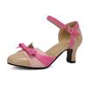2024 New Sandals Women Shoes High Heel Colored Bow Headed Hollow Straight Line Sandals Platform Shoes Sandals