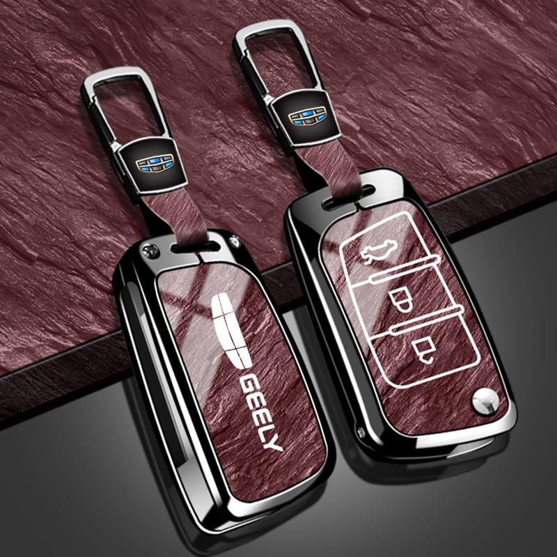 Zinc Alloy Auto Key Fob Cover Case Fit For Geely Emgrand Ec7 Ec8 Gc6 Ec715 Ec718 Emgrand7 Eu7 Ec7-Rv Ec718-Rv Auto Accessories