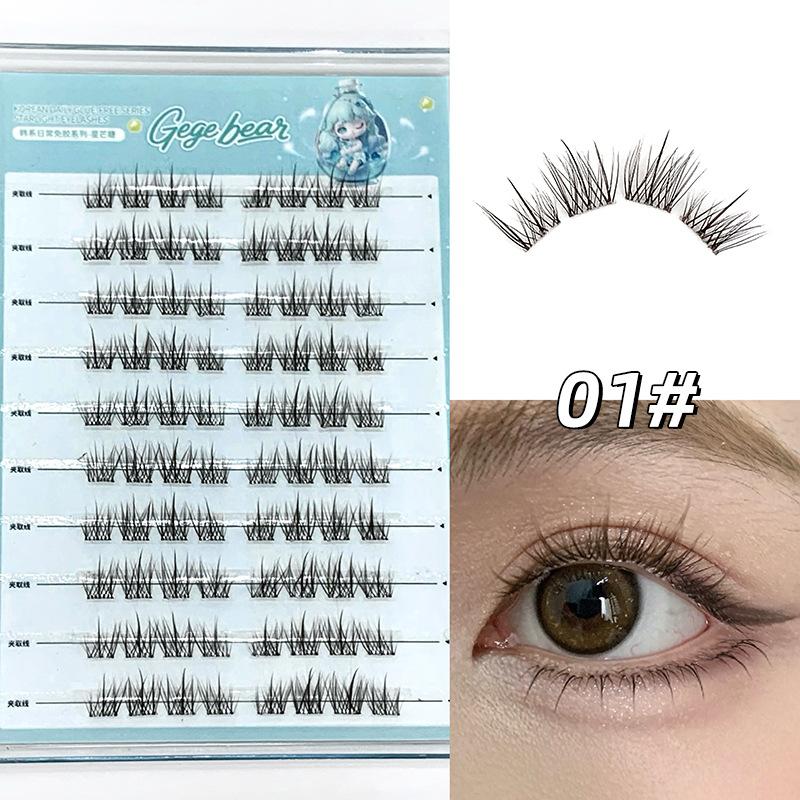 Self-Adhesive False Lashes Natural Glue-Free Segmented Lashes