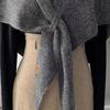 Women Knitted Shawl Scarf Solid Color Soft Warm Cardigan Cape Soft Texture Winter Shawl