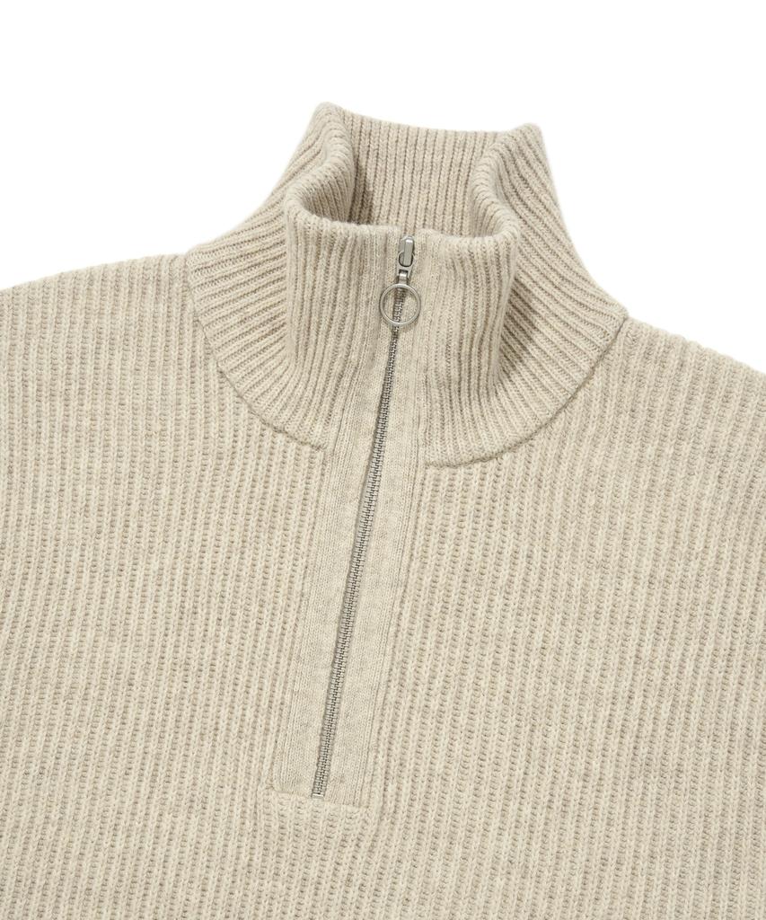 COVERNAT Lambswool Half-Zip Knit Oatmeal