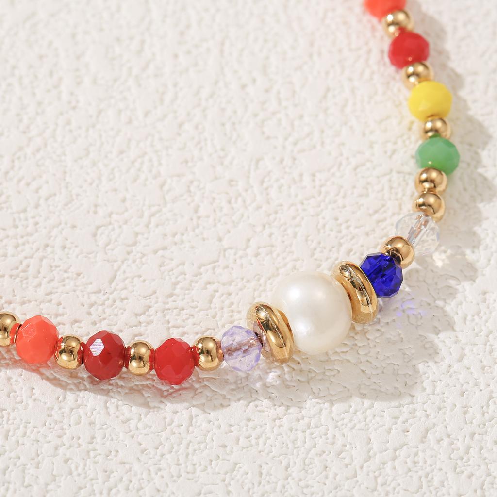 Multicolor Beaded Golden Freshwater Pearl Adjustable Bracelet for Women Bohemian Jewelry Gift