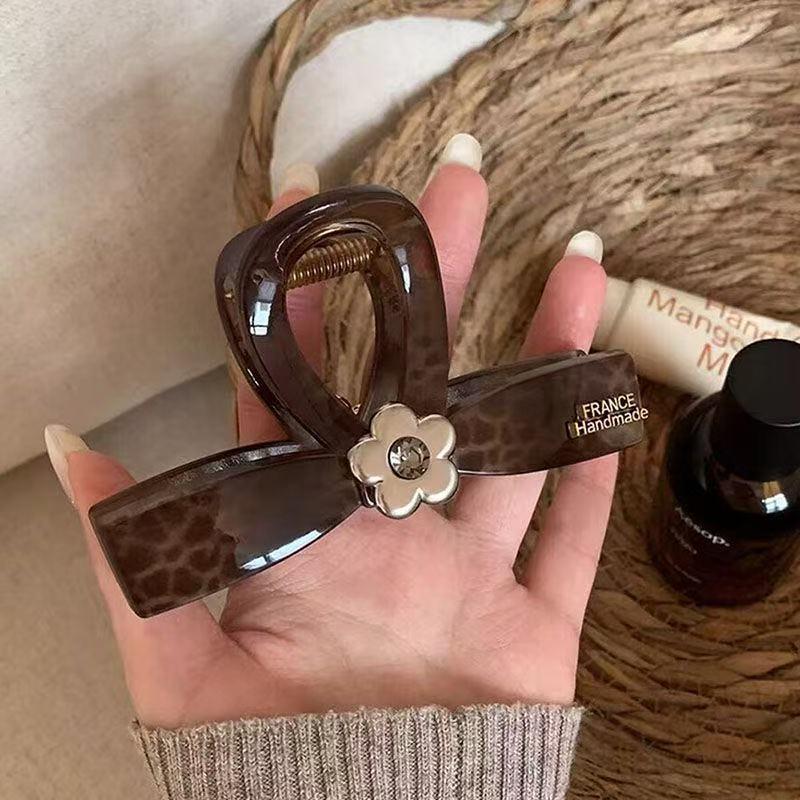 Koreanischer Eleganter Kürbisbogen Polka Dot Haarspange - Groß, Cremige Texturierte Hochsteckfrisur-Accessoire