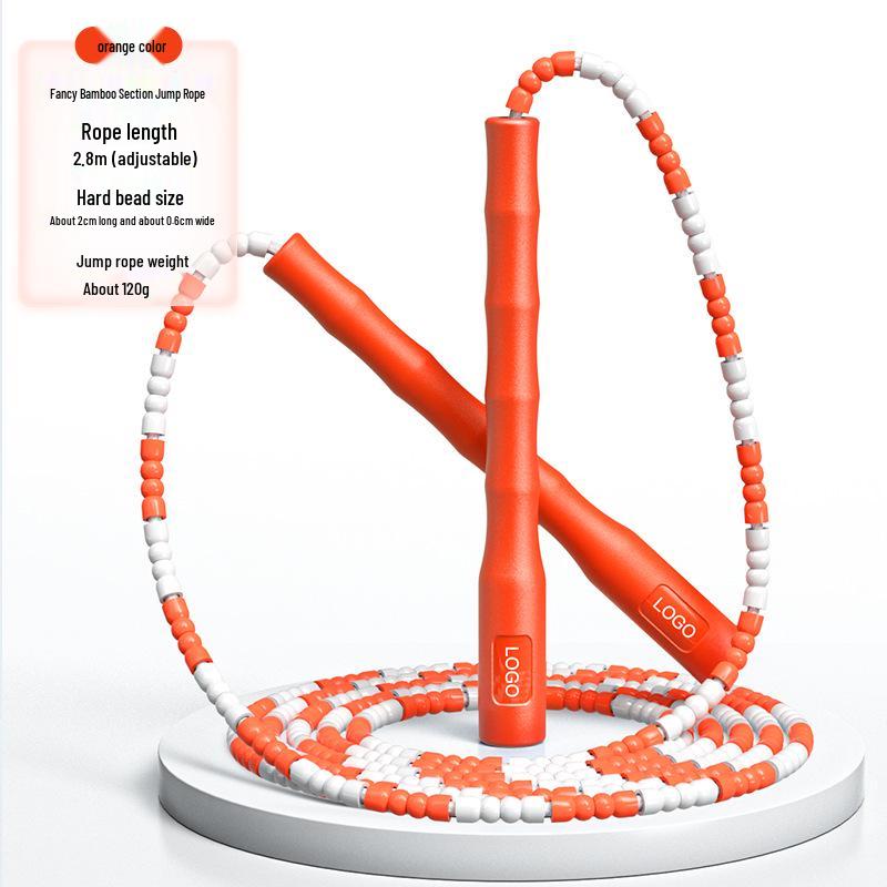Adjustable Children's Bamboo Jump Rope – Tangle-Free for Beginners & Students, Customizable with Logo.