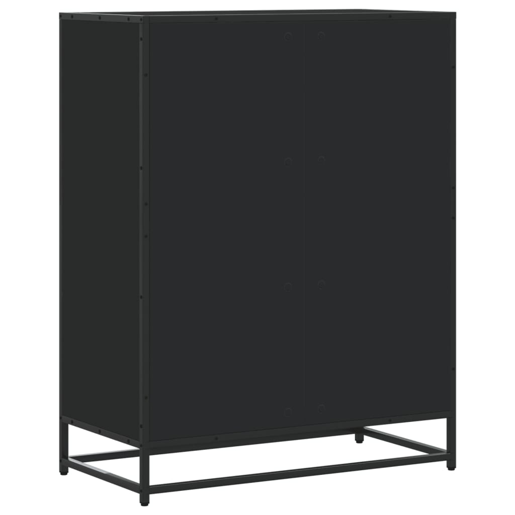 Shoe Cabinet Black 75x38x97.5 cm Particleboard Metal
