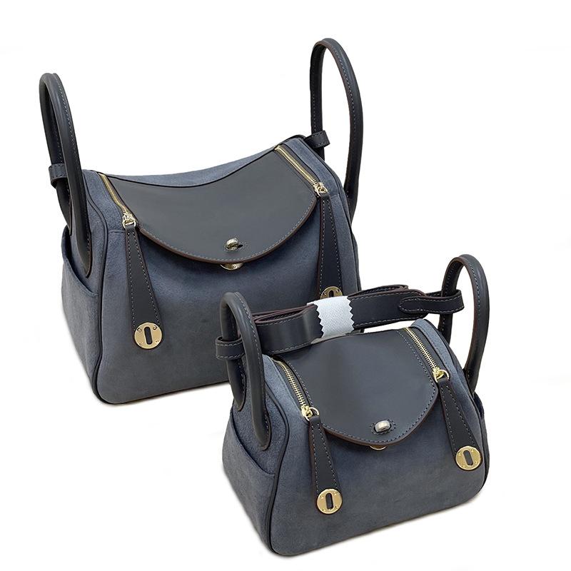 Popular matte cowhide LD bag women's high-end leather handbag commuter shoulder messenger bag