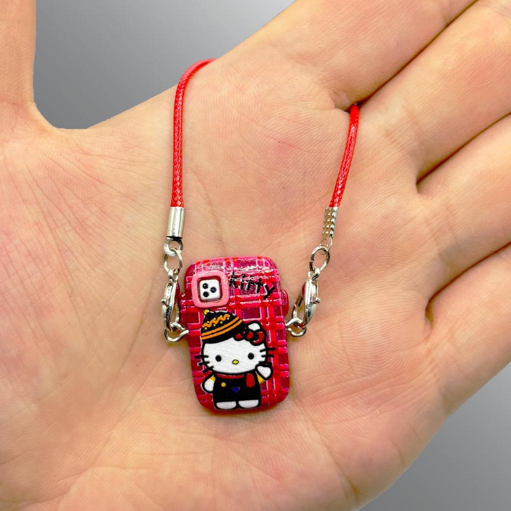 Dollhouse Mini Pendant Cartoon Camera Bow Knot Lanyard Accessory