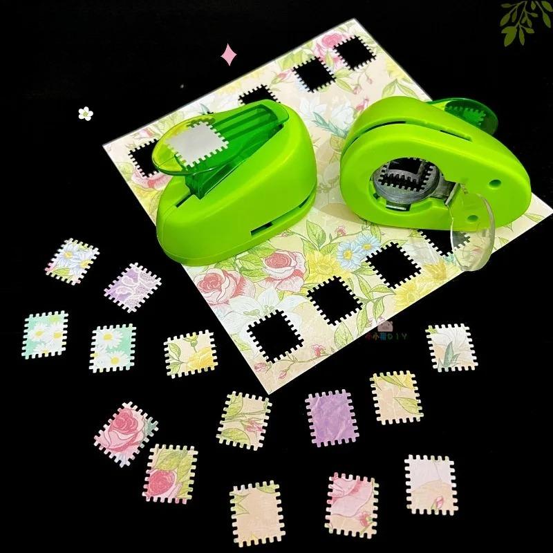 New Stamp Border DIY Punch Stamp Shape Craft Punch Embossing Machine Round Hole Punch Toothed Puncher Embosser Color Random