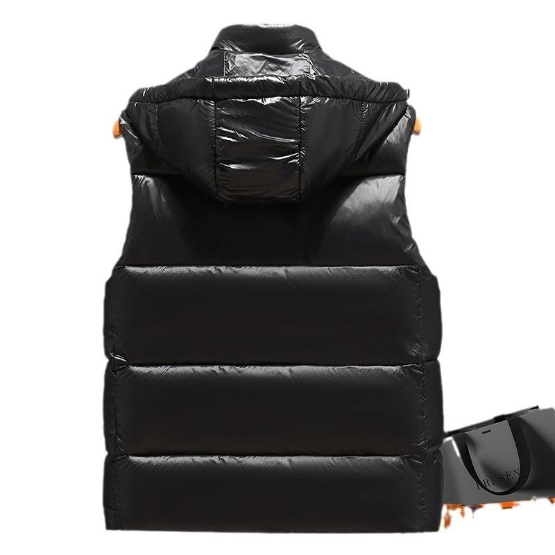Black and Gold Down Cotton Couple Vest New Men's and Women's Casual Loose Temperament Cold Suit Vest Jacket