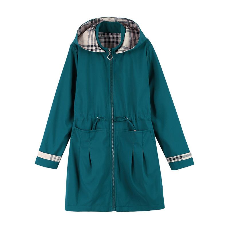 

Осенний плащ средней длины с капюшоном для женщин среднего возраста, свободная облегающая куртка