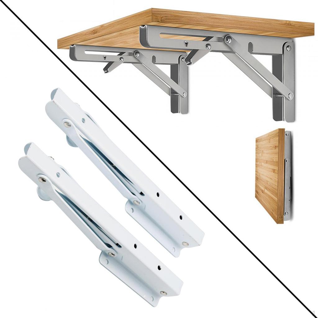 2 Pieces Foldable Shelf Brackets Heavy Duty, Practical, DIY Convenient for Balcony Backyard Table