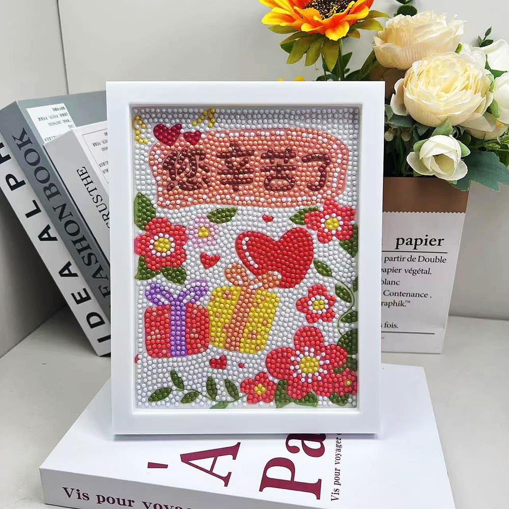 Diamentowe malowanie kreskówek Dziecięce ręcznie robione naklejki diamentowe DIY Sypialnia Salon Malarstwo dekoracyjne Malowanie murarskie z ramką na zdjęcia.