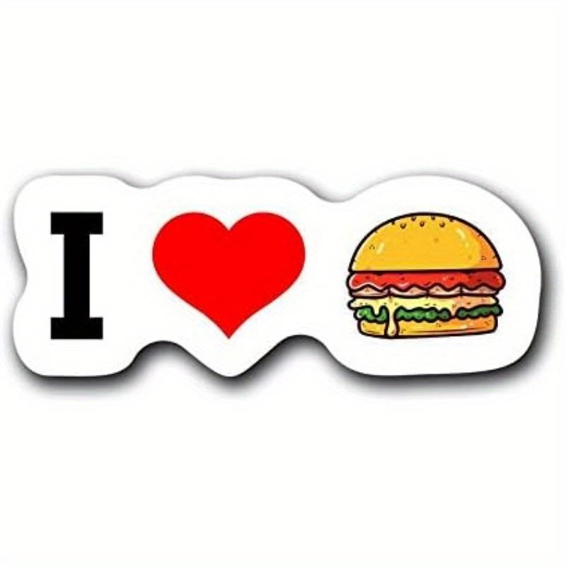 

I Love Burger Food PVC Decal Sticker - Car Truck Van SUV Window Wall Cup Laptop 1pc
