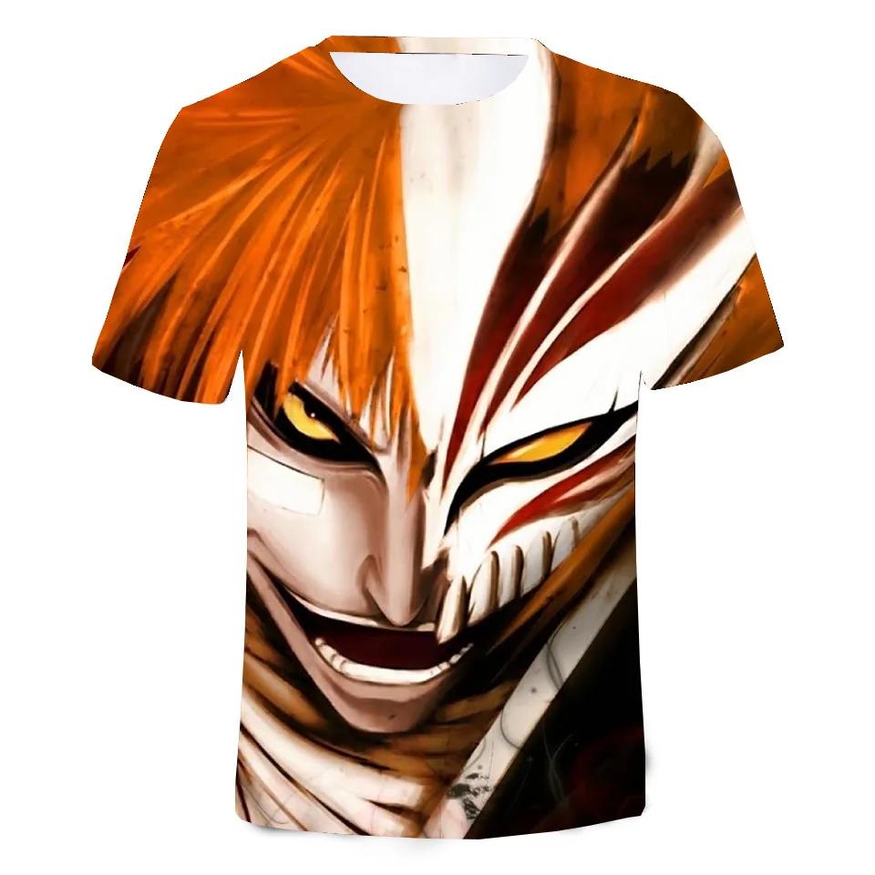 Summer Round Neck 3D Anime Bleach Printed Top Fashionable Casual Short Sleeved Children's Boy T-shirts