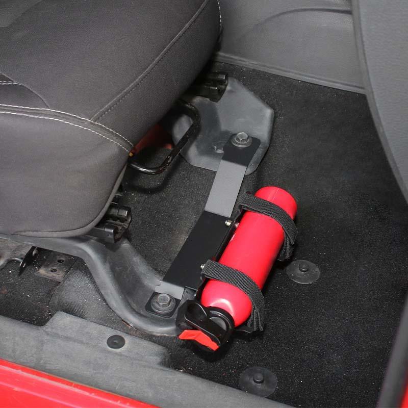 Car Metal Under Front Seat Fire Extinguisher Bracket Rack For Jeep Wrangler JK 2007-2017 Interior Accessories