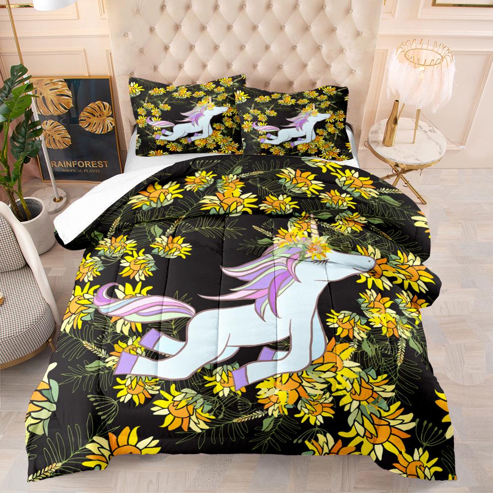 Digital Printing Animal Cat Wolf Elephant Series Three-Piece Bedding Printing