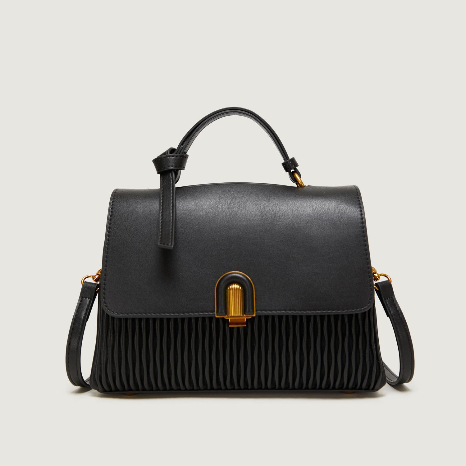 

Сумка через плечо Новая женская сумка Модная плиссированная женская сумка большой вместимости Темпераментная женская сумка-мессенджер из мягкой кожи для работы и поездок, женская оптом 26*20*11 чёрный