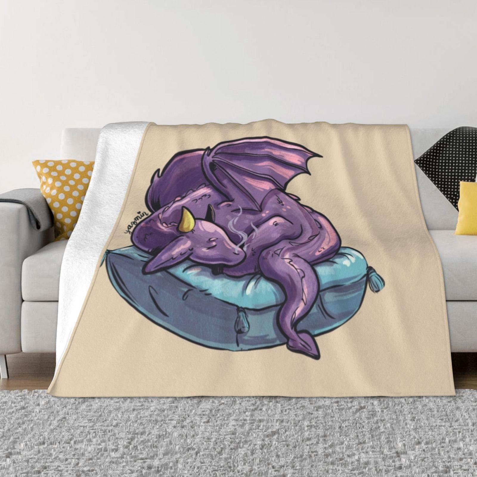Napping Dragon Four Seasons Comfortable Warm Soft Blanket Napping Purple Dragon Napping Dragon Sleeping Dragon Sleeping Purple 30x40in