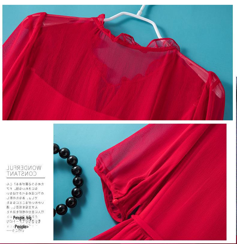 Lace-Up Waist Red Mulberry Silk Fairy Dress