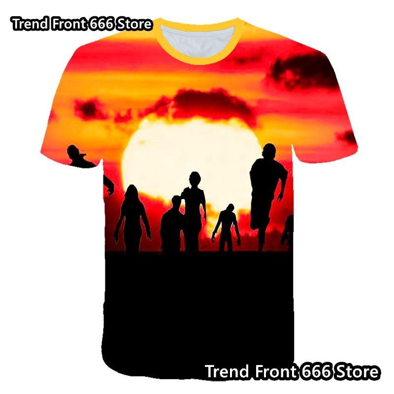 Summer Men's And Children's T-shirt Doomsday Zombie Pattern Thriller Boys 3D Prited Oversized Tshirts Kids Clothes