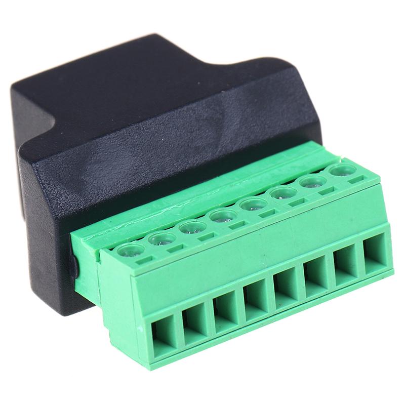 Rj45 Female To Screw Terminal 8 Pin Connector Ethernet Cable Extender Adapter