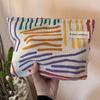 Colorful Corduroy Makeup Bag Women's Cosmetic Pouch Travel Toiletry Bags Aesthetic Makeup Pouch Multi-Functional Pouch