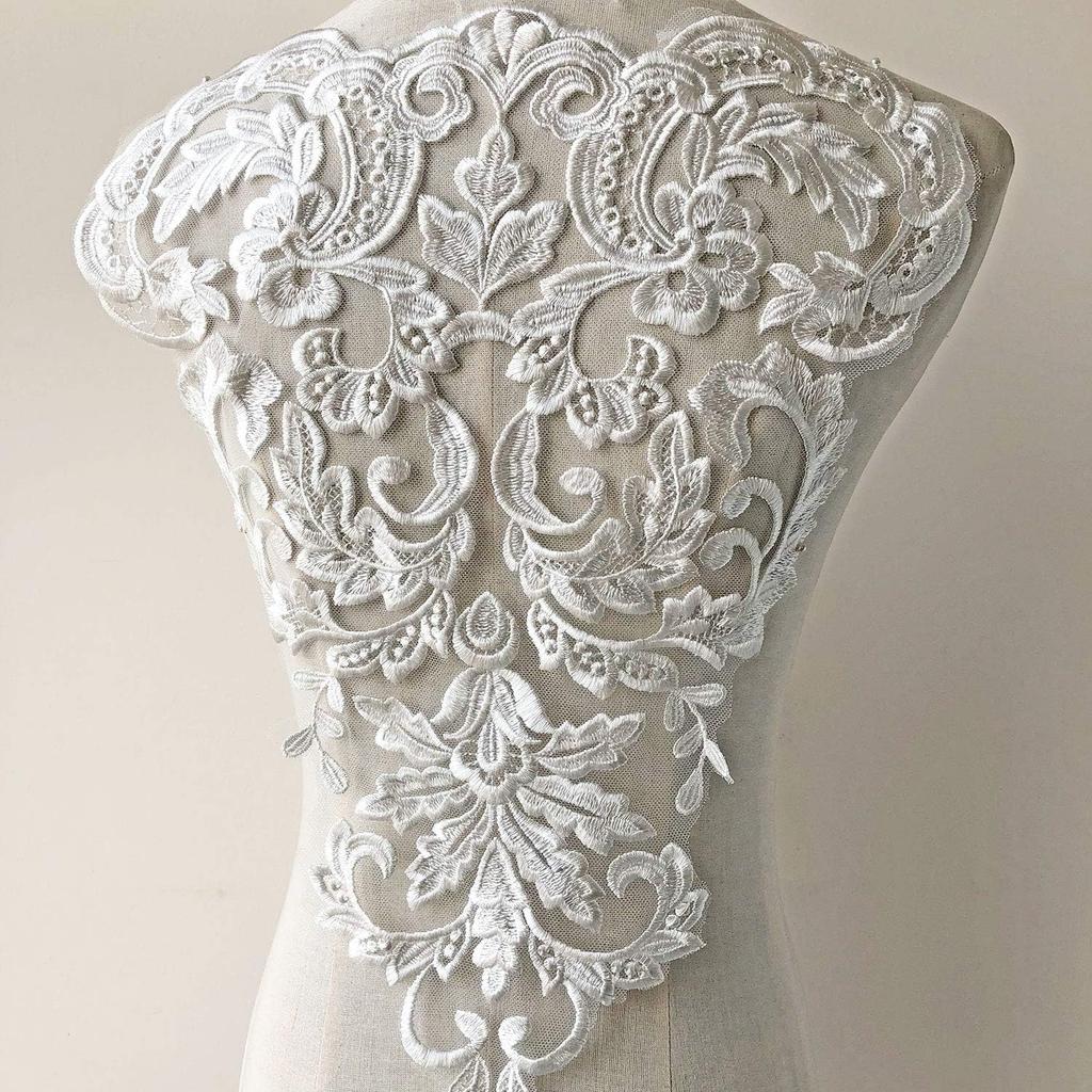 Venice Lace Applique Embroidery Flower Lace Patch Sewing Addition for Ballgown Wedding Dress Gown