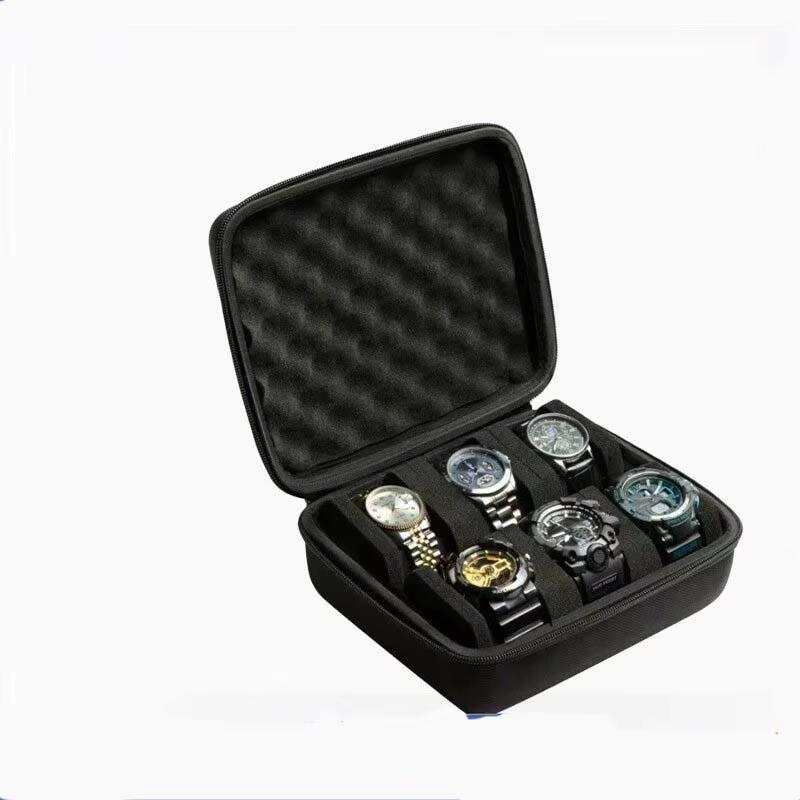 1Pcs Hard Eva Watch Storage Case With 6/8 Slots Soft Shockproof Lining Perfect For Home Travel Watch Collection