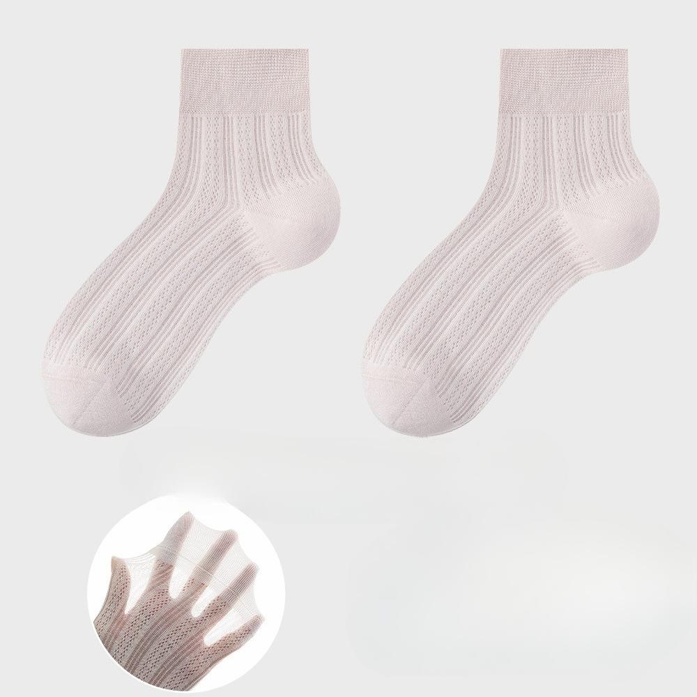 Summer Thin Breathable Mulberry Silk Short Socks for Women, Solid Color, Versatile, Sweat-absorbing Mesh, Boneless Women's Pure Cotton Socks