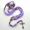 Rustic Agate Catholic Rosary Necklace Women Men Church Meditation Party Supplies D57B