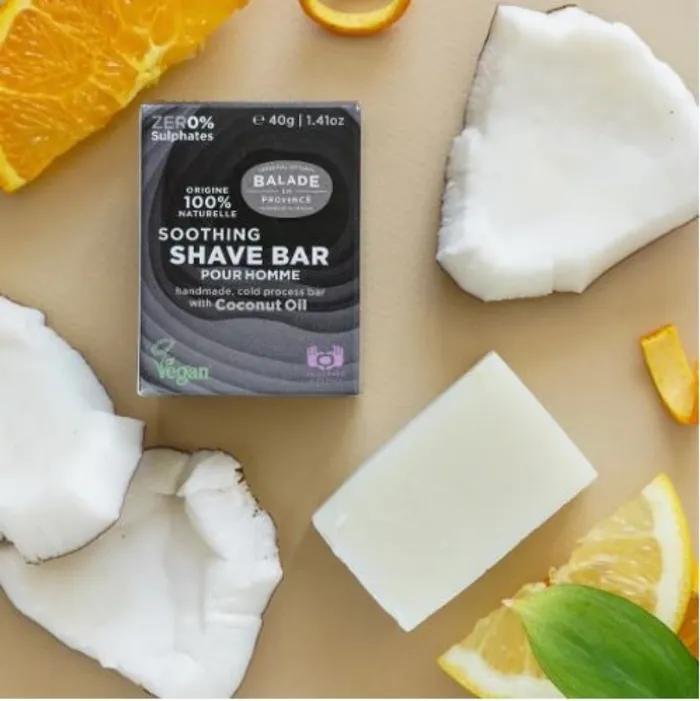 French Handmade Organic Soothing Shave Bar for Men 40g