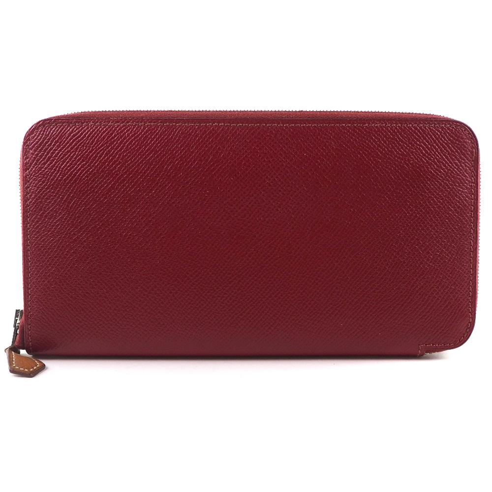 HERMES Azap silk in Purse Rouge Red Epsom/silk unisex Used