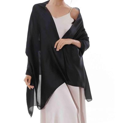 [RIIQIICHY] Stole Shawl Wedding Large Stole Party UV Stole Γυναικείο σιγαστήρα Μακρύ Κασκόλ Μαύρο